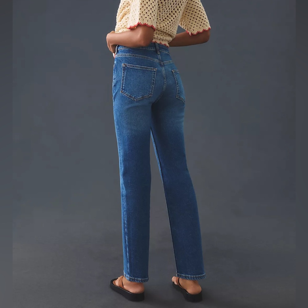 Anthropologie Pilcro mid-rise straight jeans size 27 dark denim - Picture 3 of 13